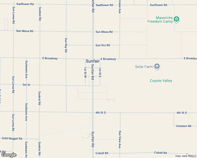 map of restaurants, bars, coffee shops, grocery stores, and more near 5050 1st Street West in Joshua Tree