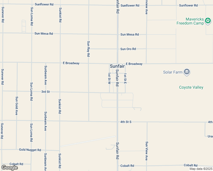 map of restaurants, bars, coffee shops, grocery stores, and more near 5050 1st Street West in Joshua Tree