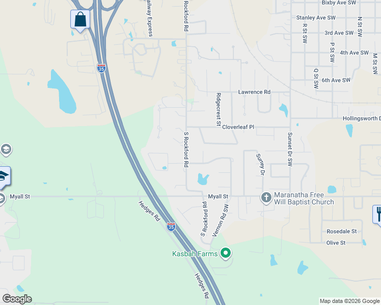 map of restaurants, bars, coffee shops, grocery stores, and more near 1009 Rockford Court in Ardmore