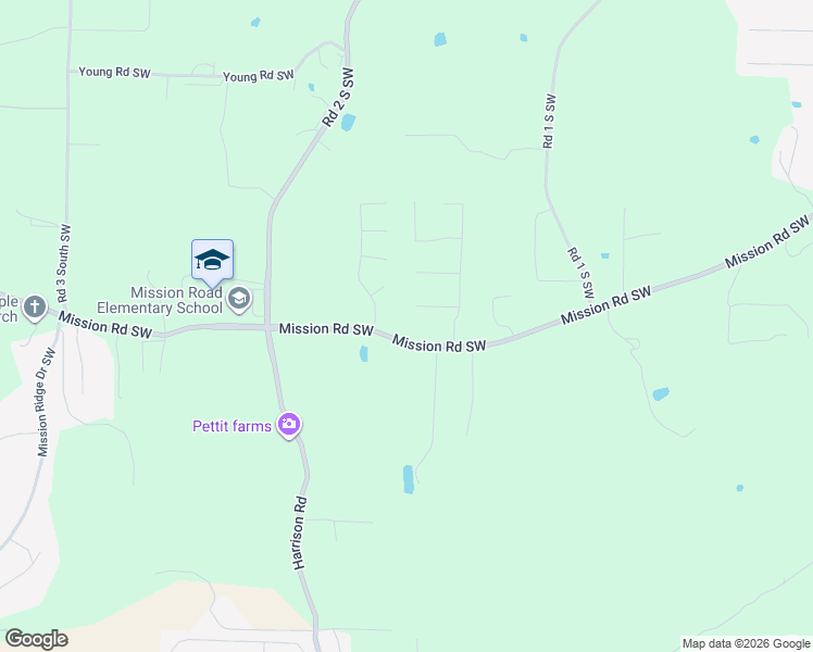 map of restaurants, bars, coffee shops, grocery stores, and more near 1042 Mission Road Southwest in Cartersville