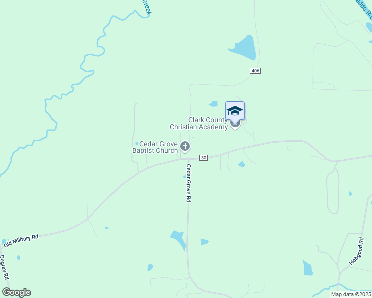 map of restaurants, bars, coffee shops, grocery stores, and more near 837 Cedar Grove Road in Arkadelphia
