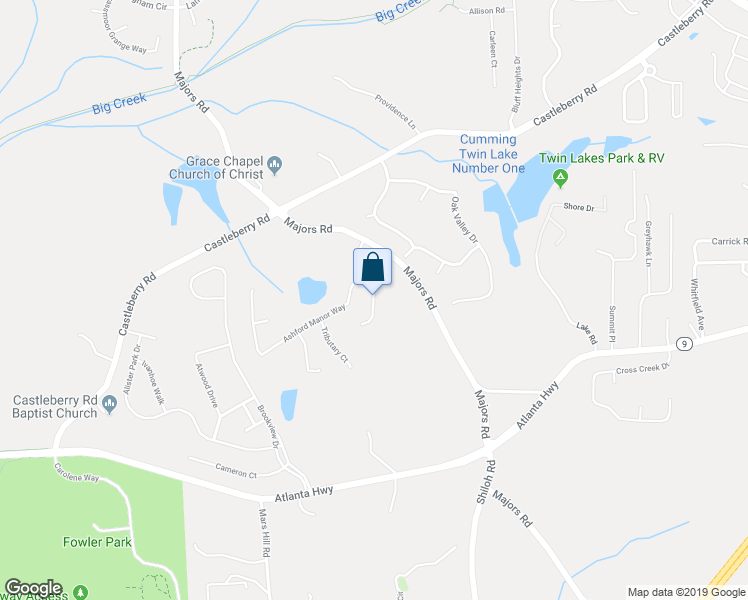 map of restaurants, bars, coffee shops, grocery stores, and more near 6910 Ashford Manor Way in Cumming