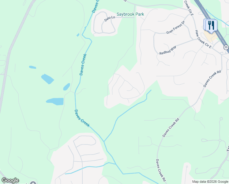 map of restaurants, bars, coffee shops, grocery stores, and more near 1535 Forest Brook Trail in Cumming