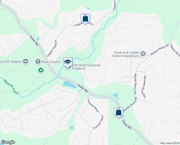 map of restaurants, bars, coffee shops, grocery stores, and more near 540 East Shore Drive in Canton