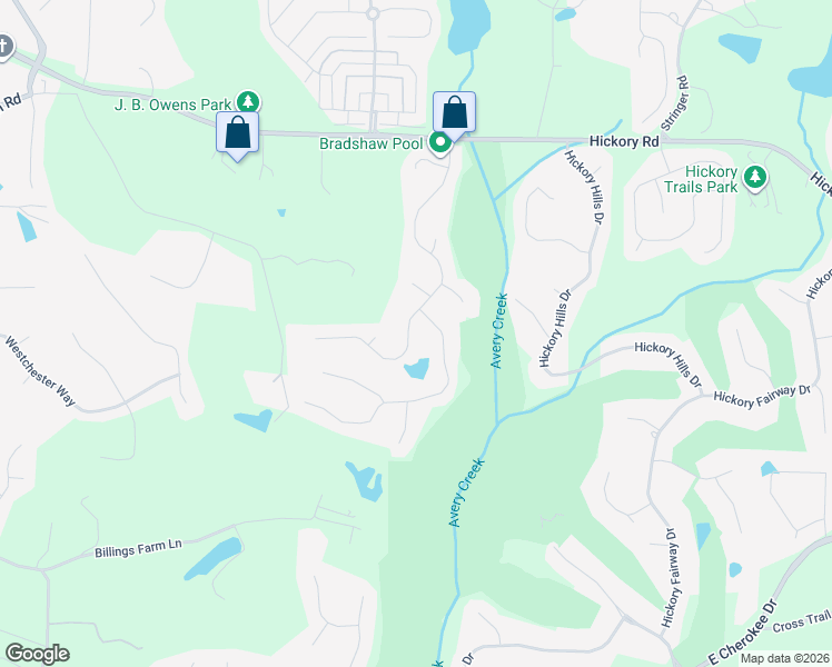map of restaurants, bars, coffee shops, grocery stores, and more near 1049 Bradshaw Estates Drive in Canton