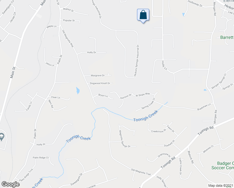 map of restaurants, bars, coffee shops, grocery stores, and more near 349 Horizon Drive in Holly Springs
