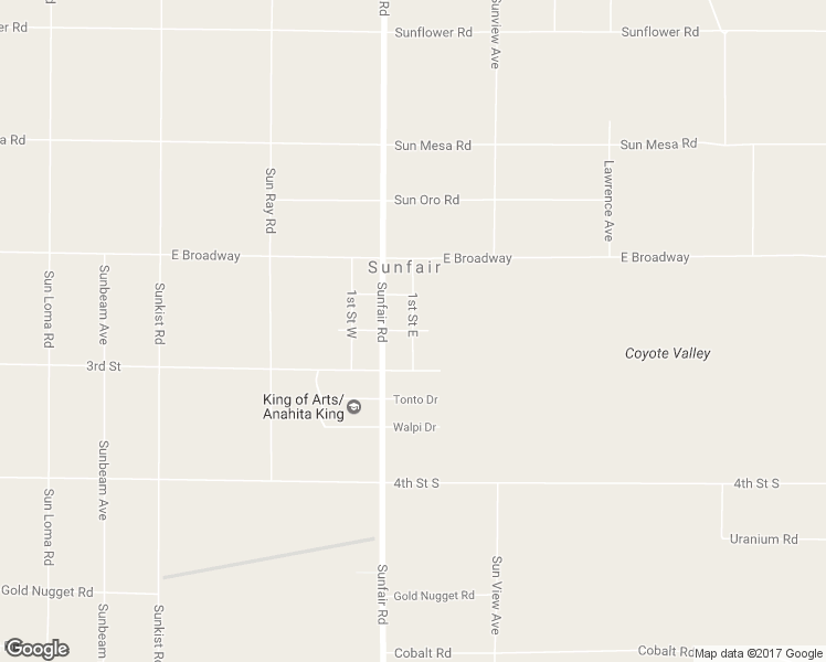 map of restaurants, bars, coffee shops, grocery stores, and more near 1st Street East in San Bernardino County