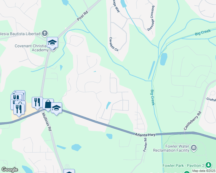 map of restaurants, bars, coffee shops, grocery stores, and more near 5225 Brierstone Drive in Alpharetta