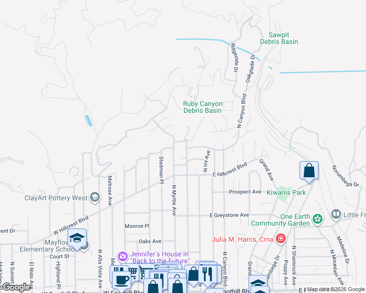 map of restaurants, bars, coffee shops, grocery stores, and more near in Monrovia