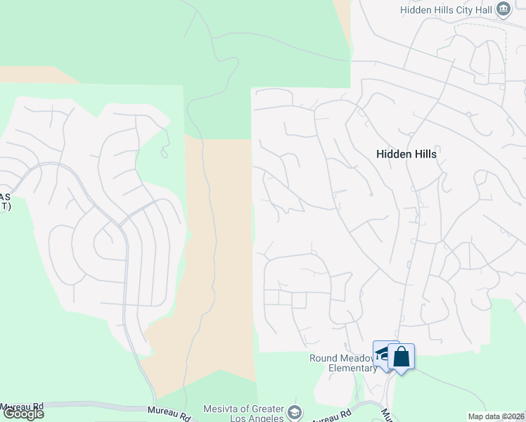 map of restaurants, bars, coffee shops, grocery stores, and more near 5535 Dixon Trail Road in Hidden Hills
