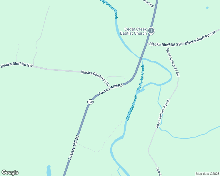 map of restaurants, bars, coffee shops, grocery stores, and more near 5836 Blacks Bluff Road Southwest in Cave Spring