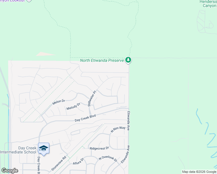 map of restaurants, bars, coffee shops, grocery stores, and more near 12750 Baltic Court in Rancho Cucamonga