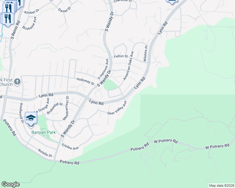 map of restaurants, bars, coffee shops, grocery stores, and more near 859 Maplewood Avenue in Thousand Oaks