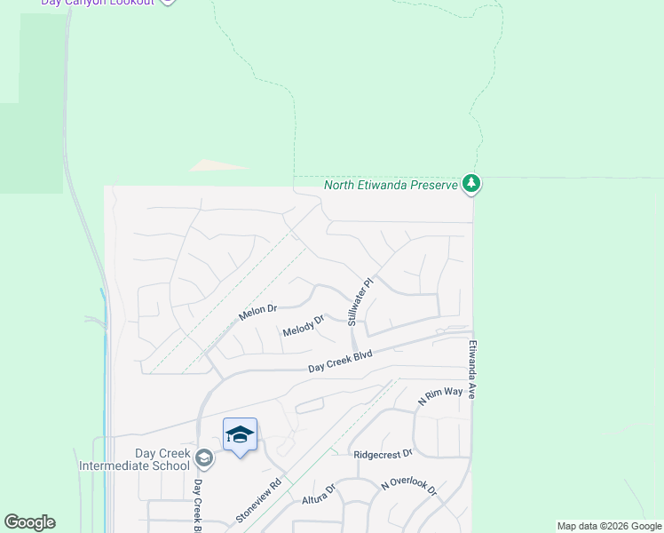 map of restaurants, bars, coffee shops, grocery stores, and more near 12632 Naples Way in Rancho Cucamonga