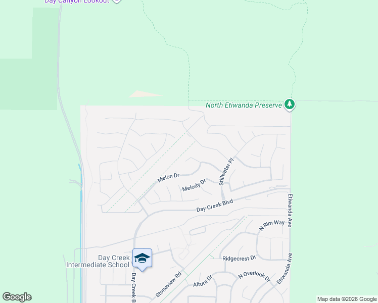 map of restaurants, bars, coffee shops, grocery stores, and more near 12450 Macon Drive in Rancho Cucamonga