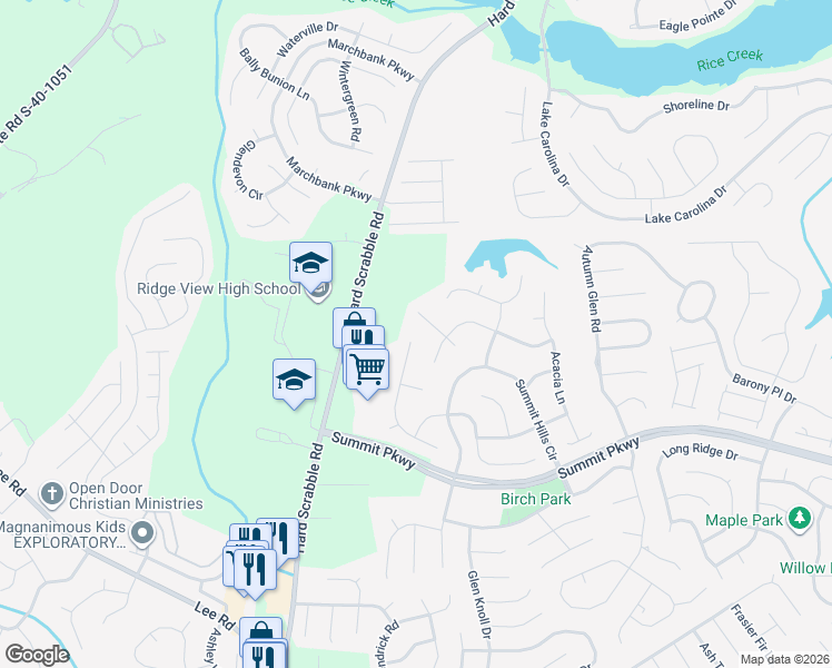 map of restaurants, bars, coffee shops, grocery stores, and more near 41 Roseangel Court in Columbia