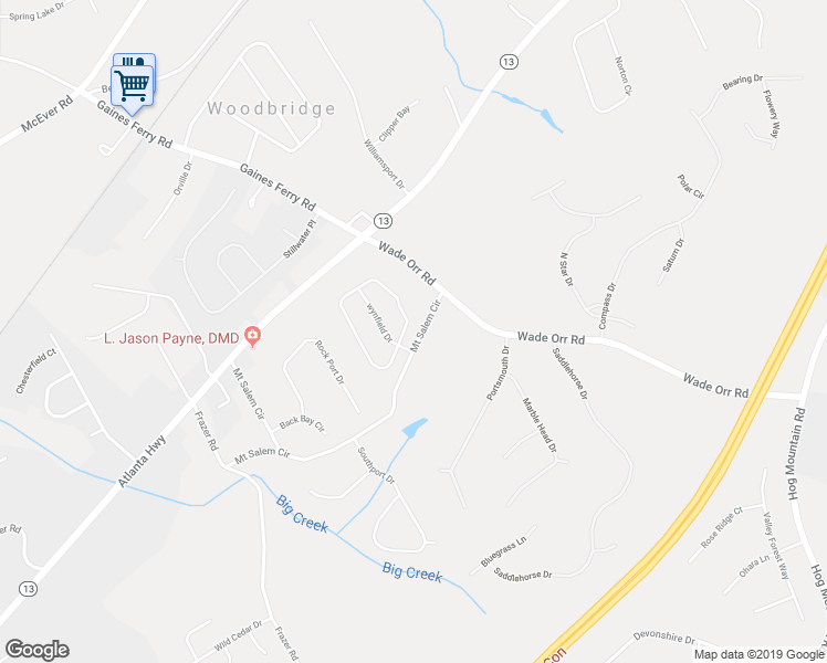 map of restaurants, bars, coffee shops, grocery stores, and more near 6212 Brookridge Drive in Flowery Branch