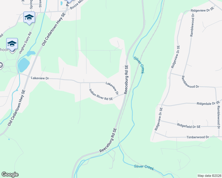 map of restaurants, bars, coffee shops, grocery stores, and more near 53 Lakeview Drive in Lindale