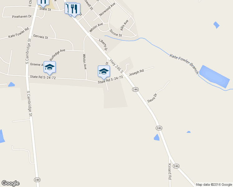 map of restaurants, bars, coffee shops, grocery stores, and more near 810 Johnston Road in Ninety Six
