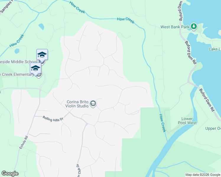 map of restaurants, bars, coffee shops, grocery stores, and more near 4855 North Point Way in Cumming