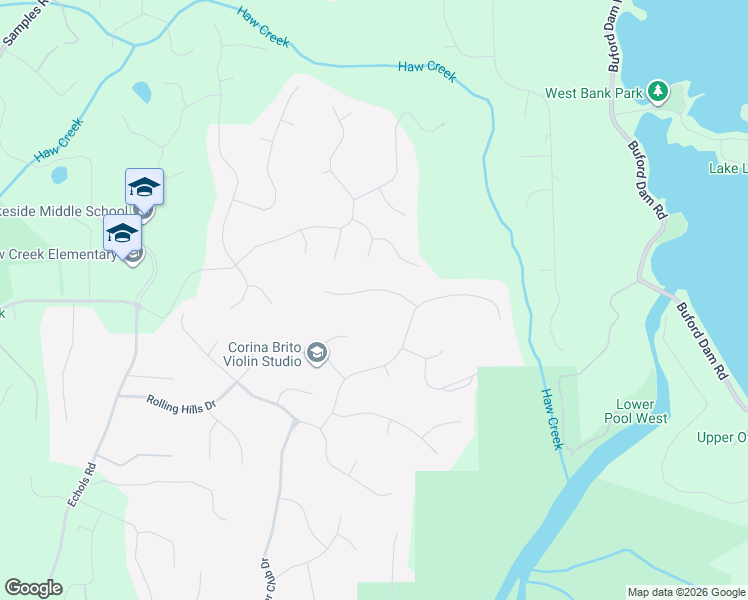map of restaurants, bars, coffee shops, grocery stores, and more near 4855 North Point Way in Cumming