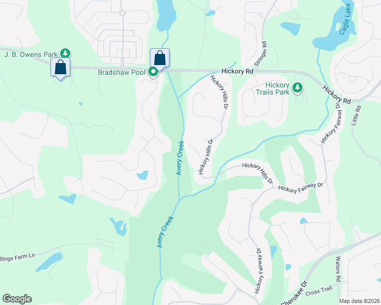 map of restaurants, bars, coffee shops, grocery stores, and more near 407 Jessica Lane in Woodstock