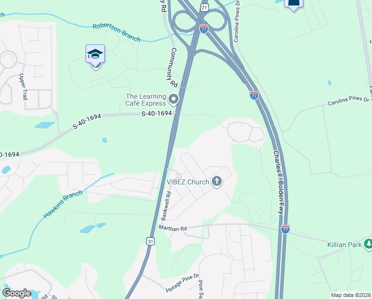 map of restaurants, bars, coffee shops, grocery stores, and more near 3119 Gedney Circle in Blythewood