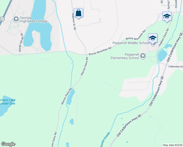 map of restaurants, bars, coffee shops, grocery stores, and more near 179 Marion Dairy Road in Lindale