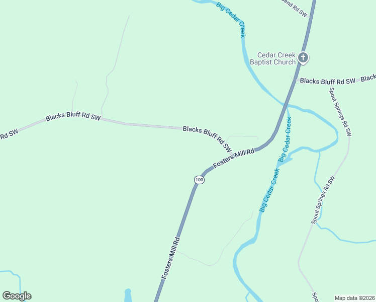 map of restaurants, bars, coffee shops, grocery stores, and more near 5981 Blacks Bluff Road Southwest in Cave Spring