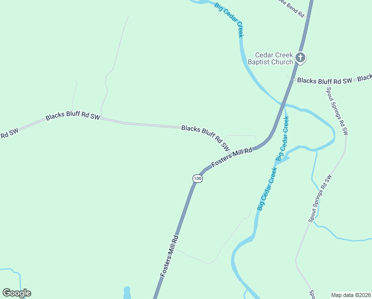 map of restaurants, bars, coffee shops, grocery stores, and more near 5981 Blacks Bluff Road Southwest in Cave Spring