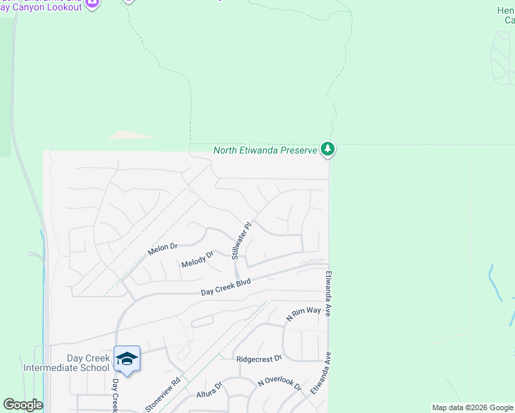 map of restaurants, bars, coffee shops, grocery stores, and more near 12700 Encino Court in Rancho Cucamonga