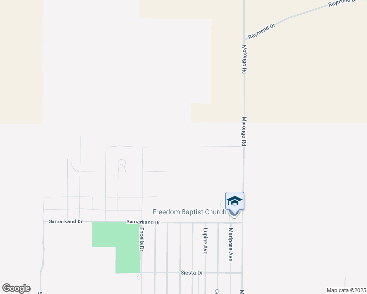 map of restaurants, bars, coffee shops, grocery stores, and more near Laura Lane in Twentynine Palms