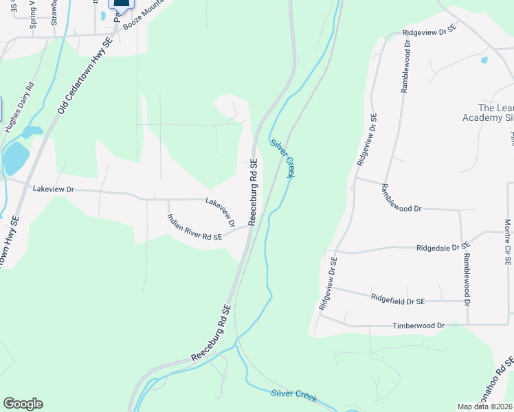 map of restaurants, bars, coffee shops, grocery stores, and more near 589 Reeceburg Road Southeast in Silver Creek