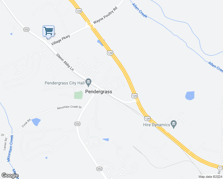 map of restaurants, bars, coffee shops, grocery stores, and more near 26 Seed Lane in Pendergrass