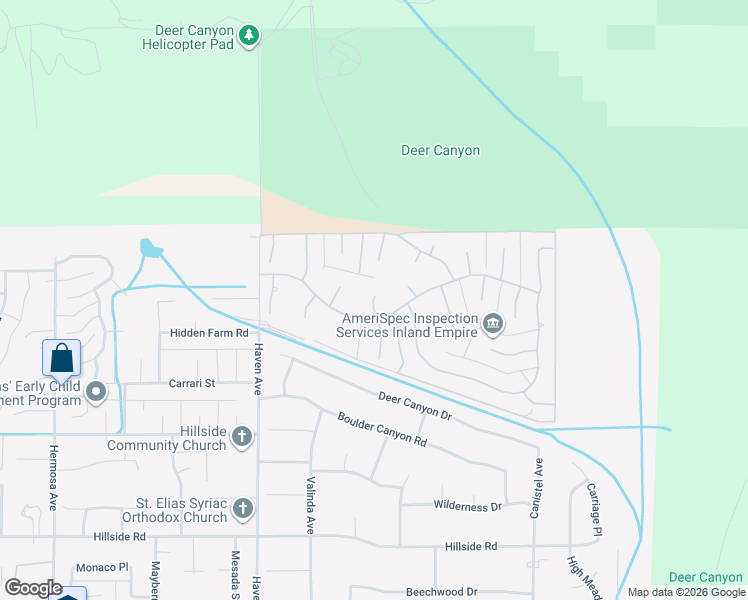 map of restaurants, bars, coffee shops, grocery stores, and more near 5037 Lipizzan Place in Rancho Cucamonga