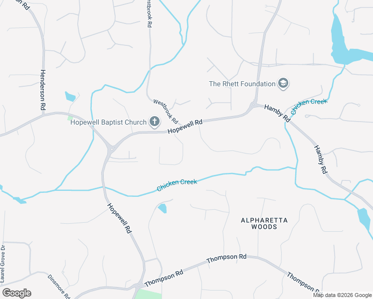 map of restaurants, bars, coffee shops, grocery stores, and more near 525 Hopewell Downs Drive in Alpharetta