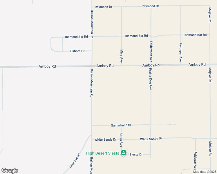 map of restaurants, bars, coffee shops, grocery stores, and more near 76233 Amboy Road in Twentynine Palms