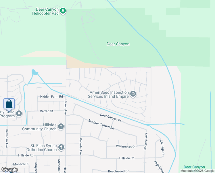 map of restaurants, bars, coffee shops, grocery stores, and more near 5037 Lipizzan Place in Rancho Cucamonga
