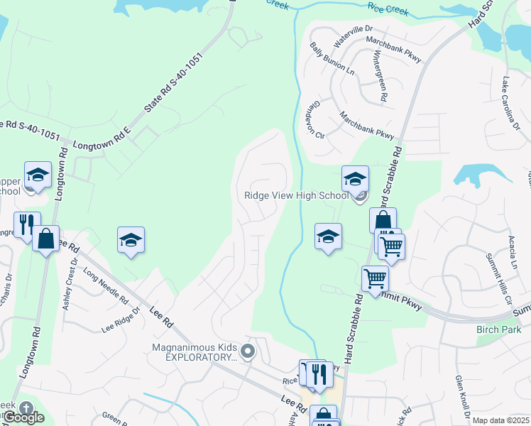 map of restaurants, bars, coffee shops, grocery stores, and more near 427 Rushfoil Drive in Columbia