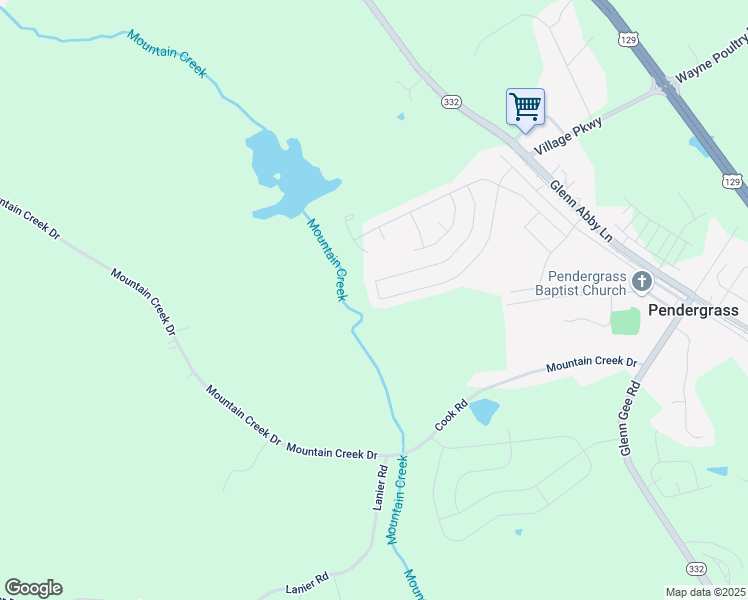 map of restaurants, bars, coffee shops, grocery stores, and more near 517 Starbuck Parkway in Pendergrass