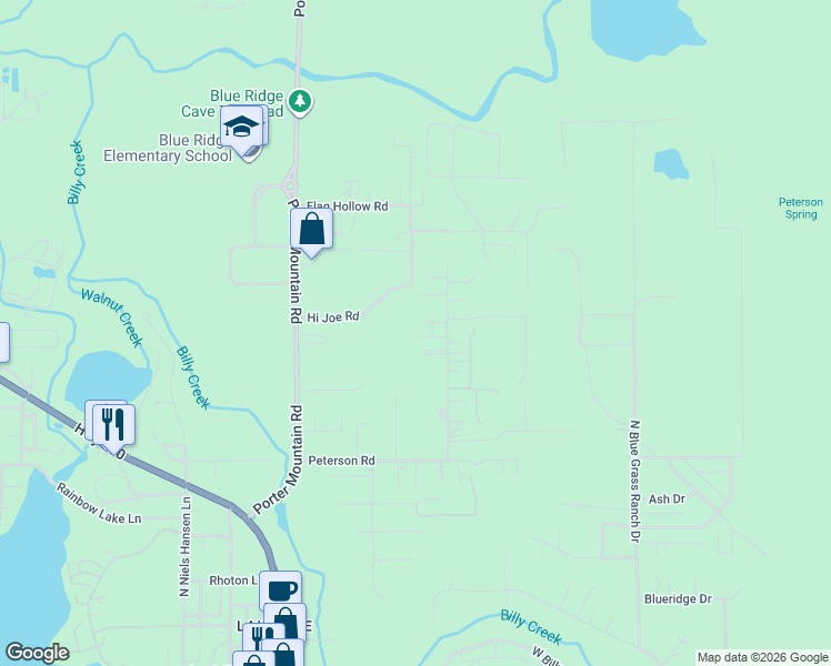 map of restaurants, bars, coffee shops, grocery stores, and more near 1164 Withywindle Way in Navajo County