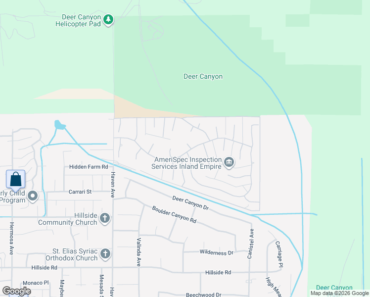 map of restaurants, bars, coffee shops, grocery stores, and more near 5016 Corral Court in Rancho Cucamonga