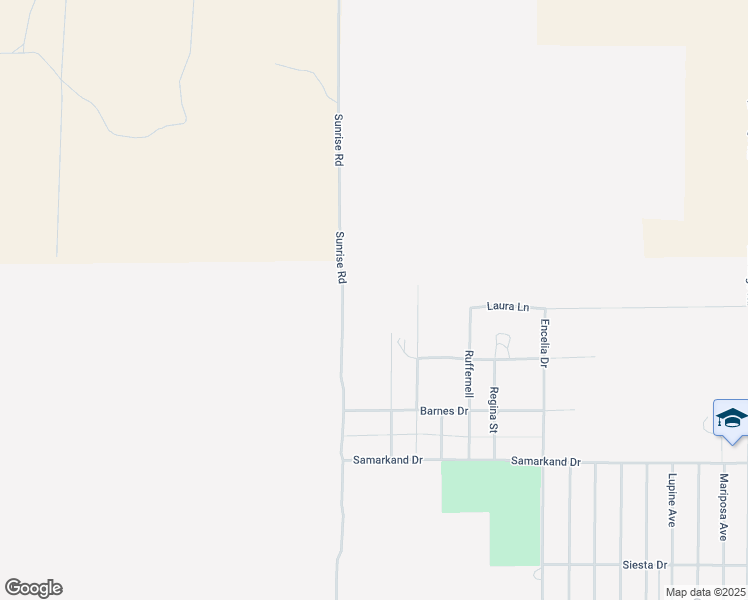 map of restaurants, bars, coffee shops, grocery stores, and more near Laura Lane in Twentynine Palms