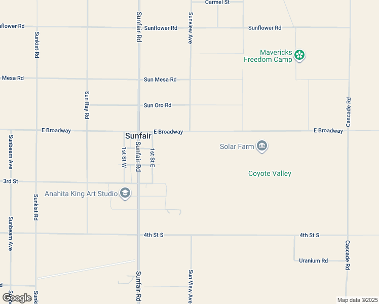 map of restaurants, bars, coffee shops, grocery stores, and more near 7200 Sunview Avenue in Joshua Tree