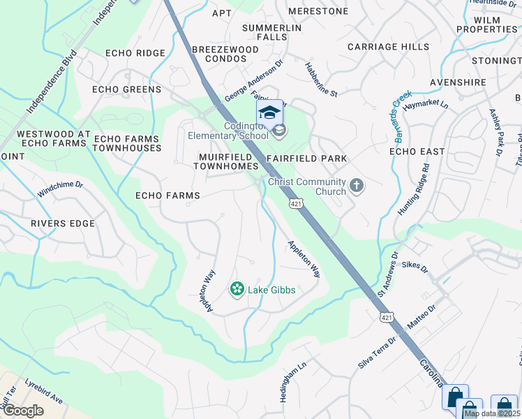 map of restaurants, bars, coffee shops, grocery stores, and more near 324 Foxhall Court in Wilmington