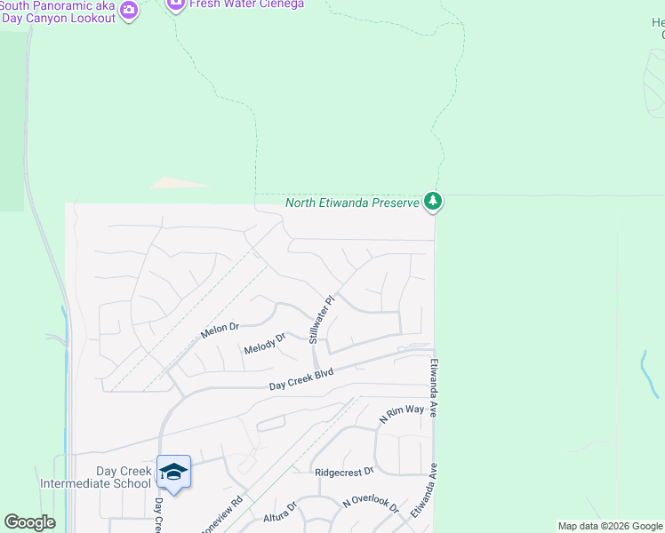 map of restaurants, bars, coffee shops, grocery stores, and more near 12700 Encino Court in Rancho Cucamonga