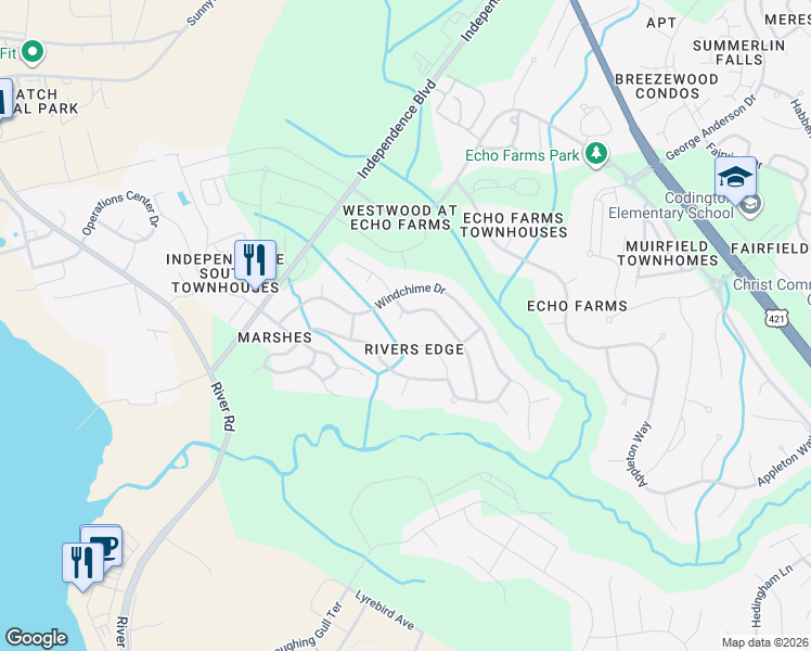 map of restaurants, bars, coffee shops, grocery stores, and more near in Wilmington