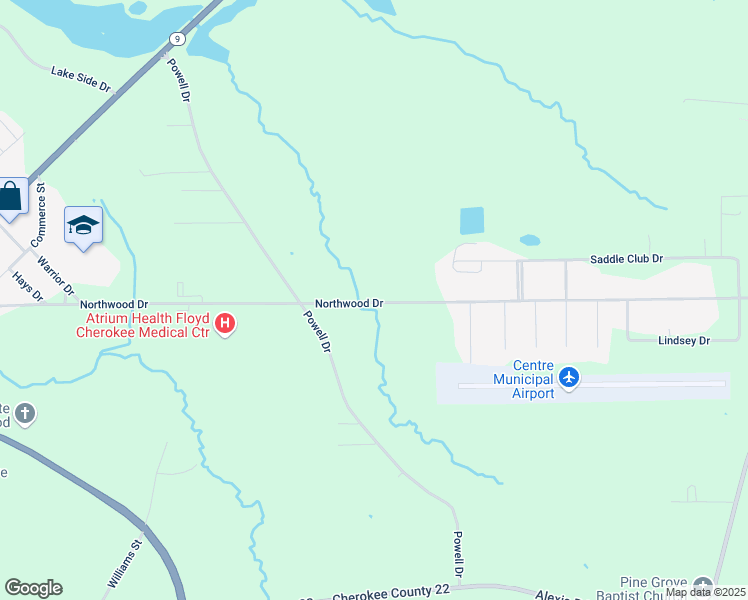 map of restaurants, bars, coffee shops, grocery stores, and more near 699 Northwood Drive in Centre