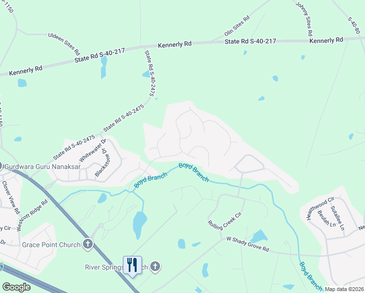 map of restaurants, bars, coffee shops, grocery stores, and more near 545 Boyd Branch Crossing in Irmo