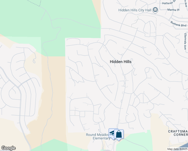 map of restaurants, bars, coffee shops, grocery stores, and more near 5545 Jed Smith Road in Hidden Hills